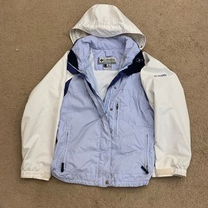 Columbia Women's Winter Hooded Jacket with Blue and Lavender Accents